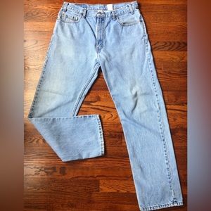 Vintage 90's Levi's 505 Blue Jeans 36x32 Batwing Made in Canada